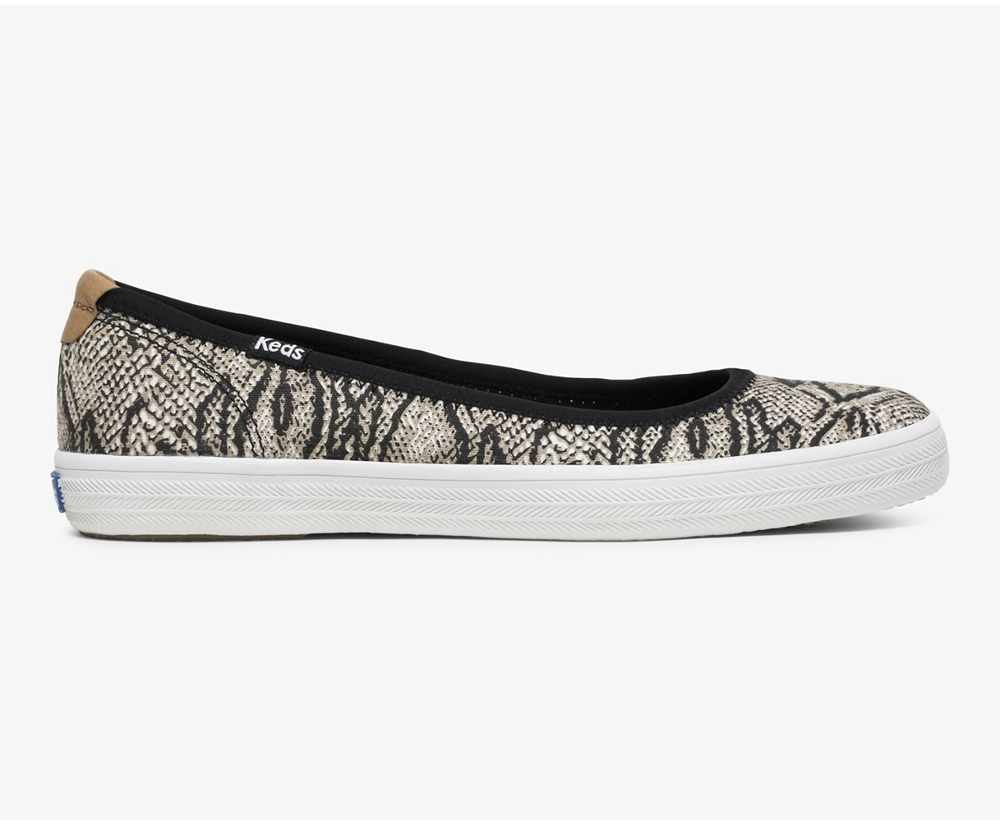 Keds Slip Ons Damen Weiß/Schwarz - Bryn Snake - NRX-782309